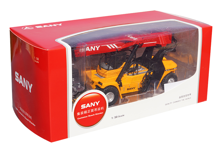 Original factory 1:50 SANY Container front lifting Reach stacker crane model diecast forklift stacking crane mechanical models for gift