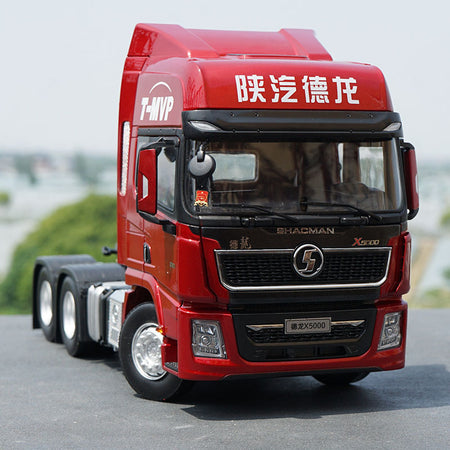 Original factory authentic 1:24 shaanxi SXQC Deron Delong X5000 T-MVP RED diecast heavy truck trailor model