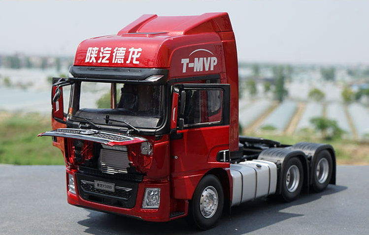 Original factory authentic 1:24 shaanxi SXQC Deron Delong X5000 T-MVP RED diecast heavy truck trailor model