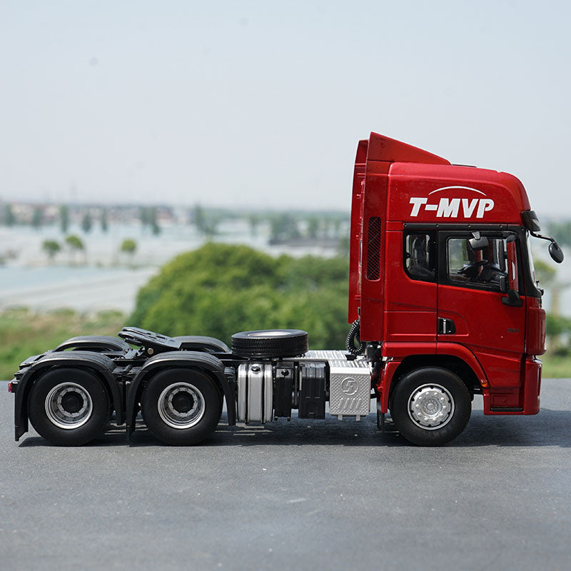 Original factory authentic 1:24 shaanxi SXQC Deron Delong X5000 T-MVP RED diecast heavy truck trailor model