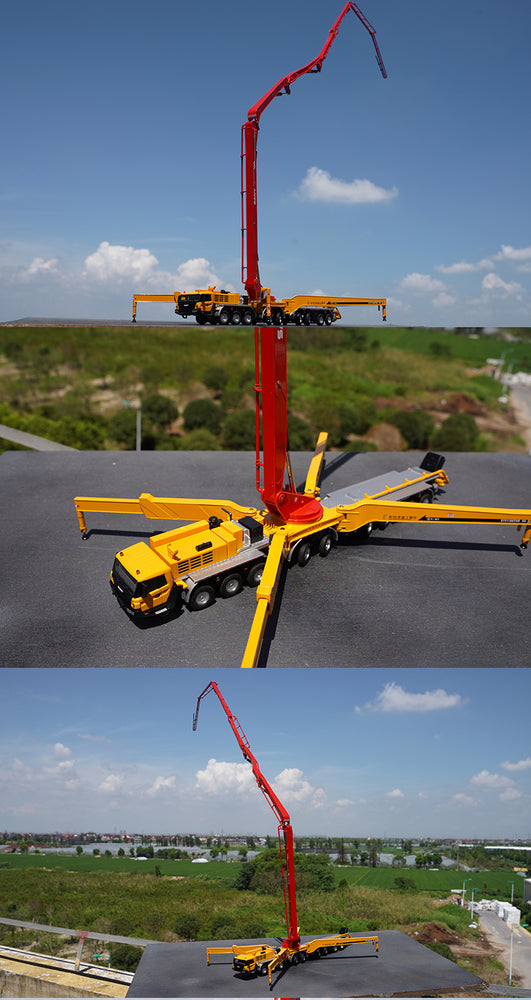 Authentic collectiable 1:50 Sany 86m Diecast Concrete cement pump truck models for gift, display