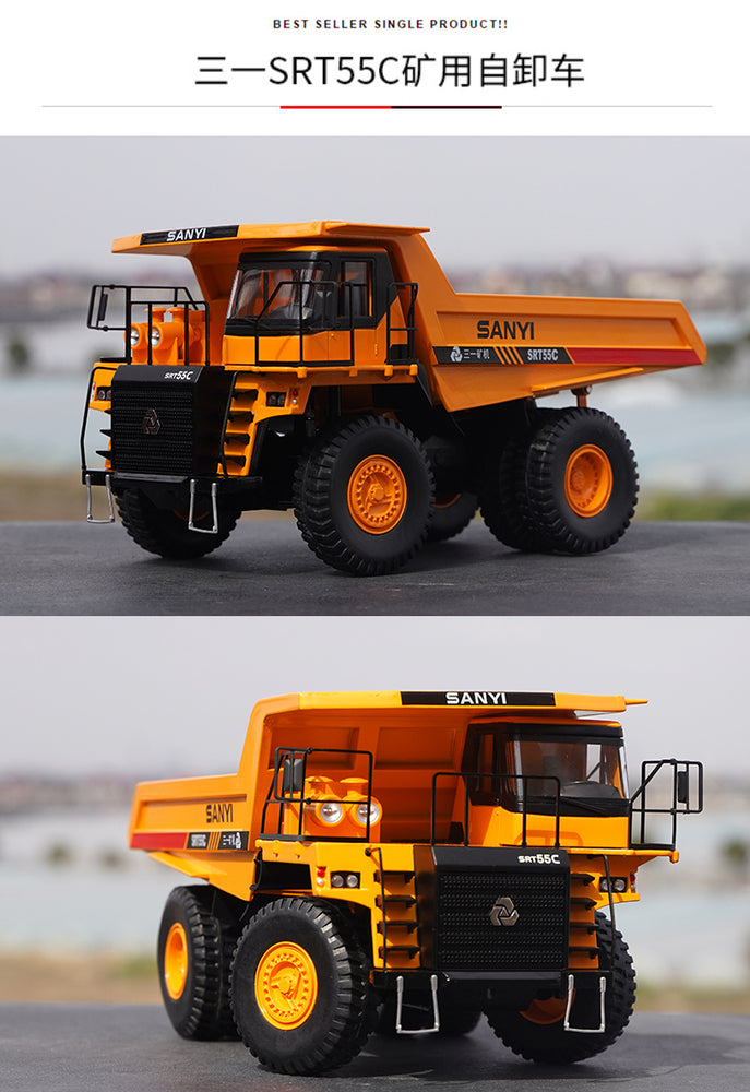 Original factory 1:35 Sany SRT55C diecast mining dump truck Scale model alloy engineering machinery truck model for gift, toys