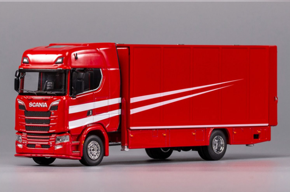 1:64 GCD Scania S730 double decker transporter trailer model, diecast container heavy truck alloy model