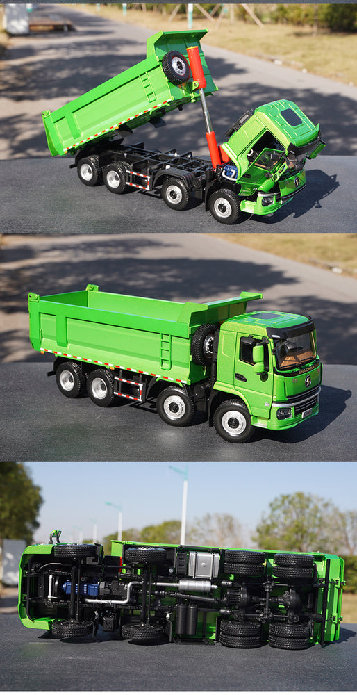 Original factory 1:24 Shaanxi Shacman 6 Xuande Wing 6  diecast 8*4 dump truck model for gift, toy