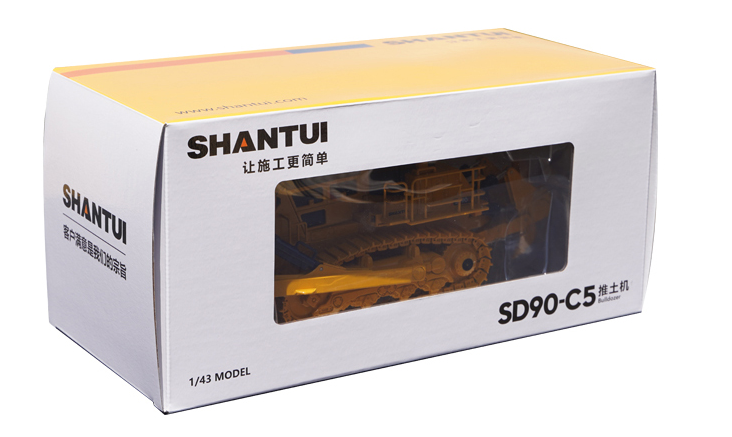Original factory 1:43 Shantui SD90-C5 diecast bulldozer model large mechanical engineering alloy car model for gift, toy