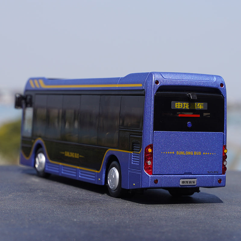 Original factory 1:42 Shanghai Shenlong pure electric SLK6101 Diecast scale bus model for gift, collection