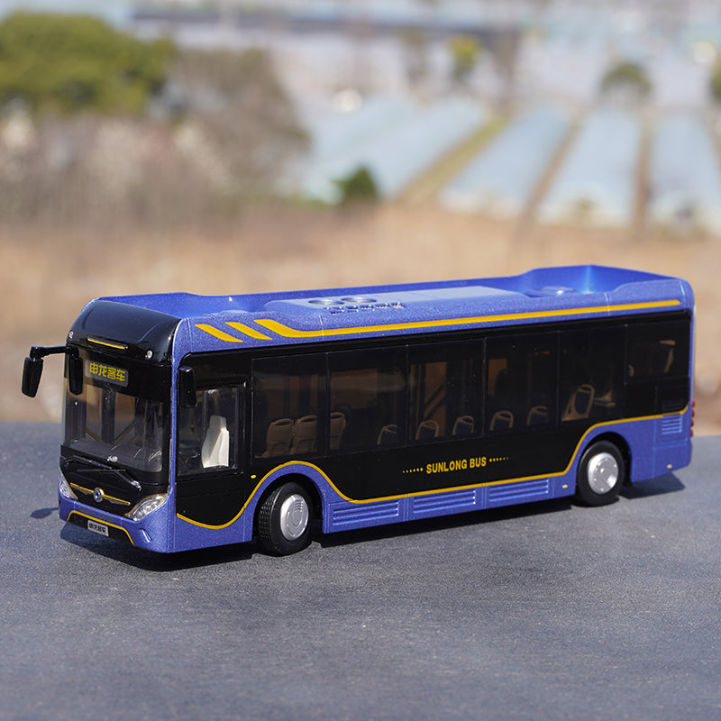 Original factory 1:42 Shanghai Shenlong pure electric SLK6101 Diecast scale bus model for gift, collection