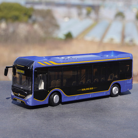 Original factory 1:42 Shanghai Shenlong pure electric SLK6101 Diecast scale bus model for gift, collection