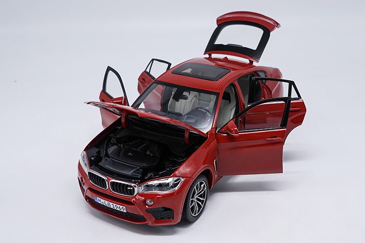 Metal Red car model, 1/18 Diecast BMW X6M 2016 Car Miniature Collectable Models