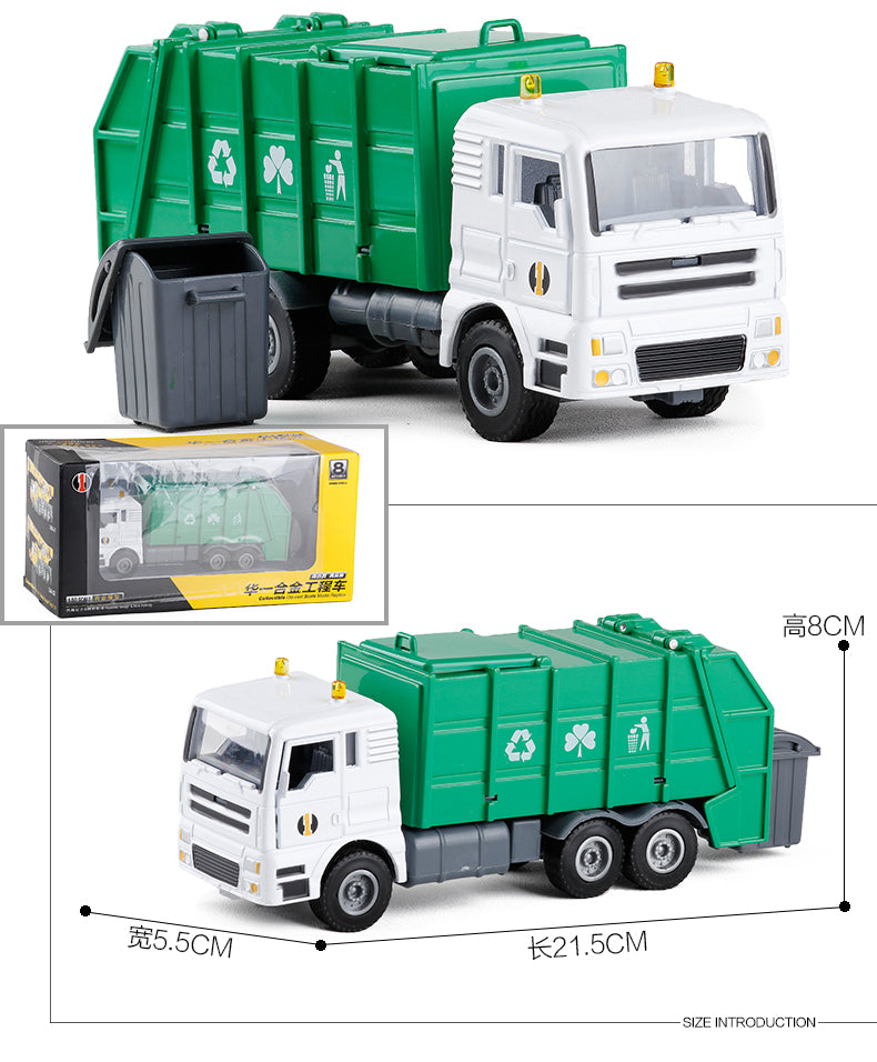 1:50 zinc alloy toy Cleaning garbage truck models, high quality green die cast truck model