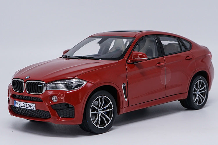 Metal Red car model, 1/18 Diecast BMW X6M 2016 Car Miniature Collectable Models