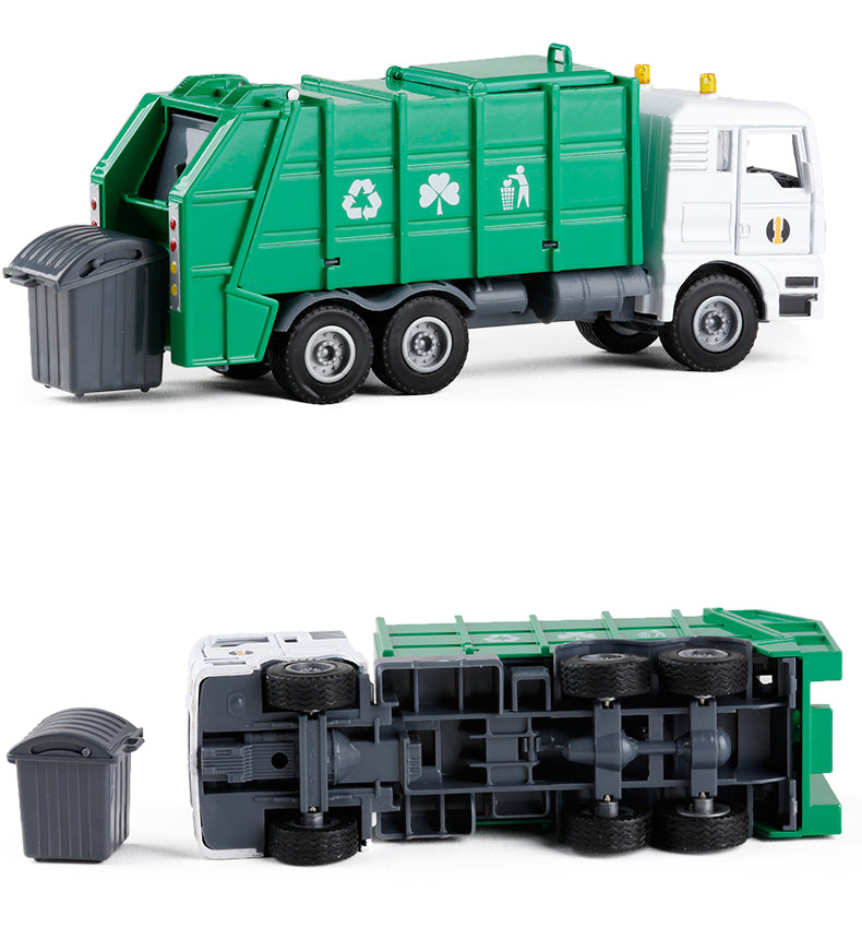 1:50 zinc alloy toy Cleaning garbage truck models, high quality green die cast truck model