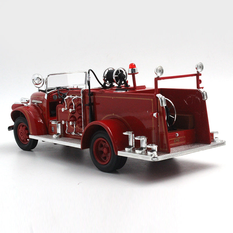 Diecast vintage diecast car model, Road Signature 1941 GMC Fire Engine Red with Accessories (1:24)