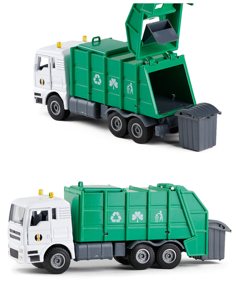 1:50 zinc alloy toy Cleaning garbage truck models, high quality green die cast truck model