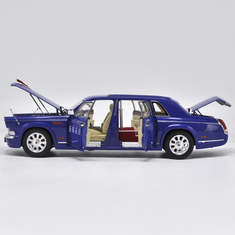 Zinc alloy Car Model 1:18 Hongqi CA7600 Newsvan Car C (Blue