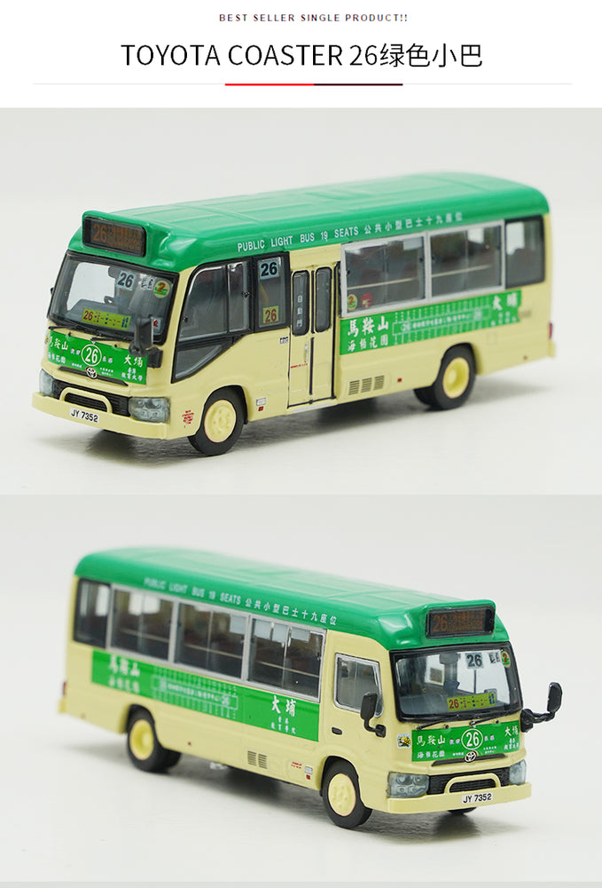 Original factory 1:76 TOYOTA COASTER Mini HK Diecast BUS Model alloy Hongkong mini bus miniature for gift
