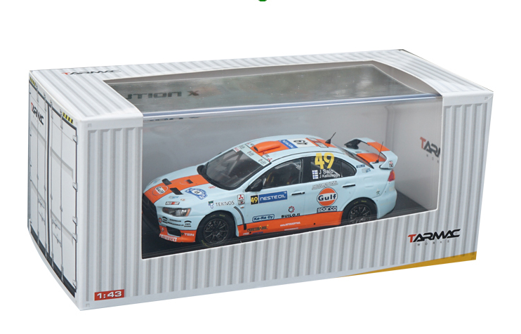 Original factory 1:43 Tarmac Works Mitsubish i EVO 10 Generation GULF Oil coating alloy car model