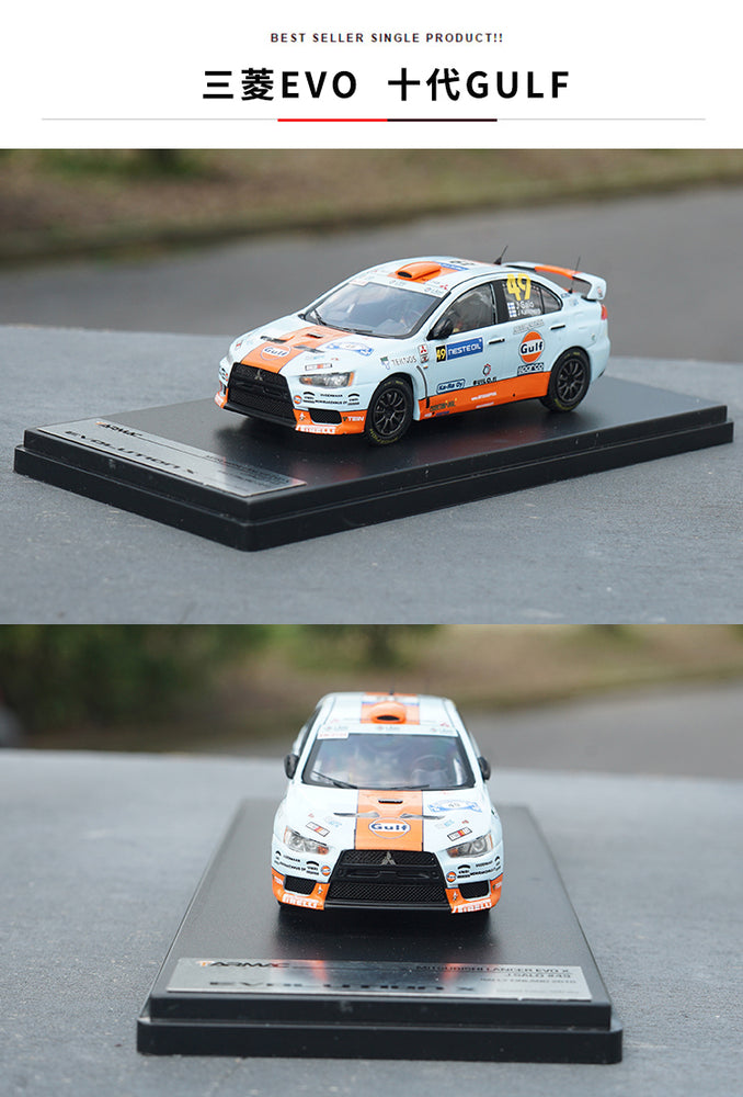 Original factory 1:43 Tarmac Works Mitsubish i EVO 10 Generation GULF Oil coating alloy car model