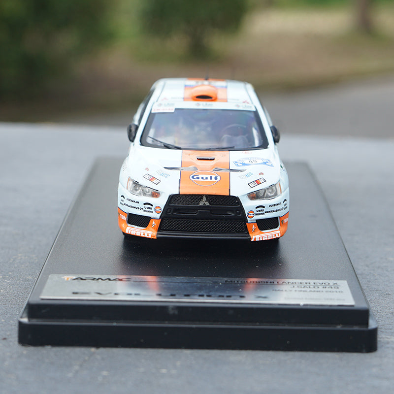 Original factory 1:43 Tarmac Works Mitsubish i EVO 10 Generation GULF Oil coating alloy car model