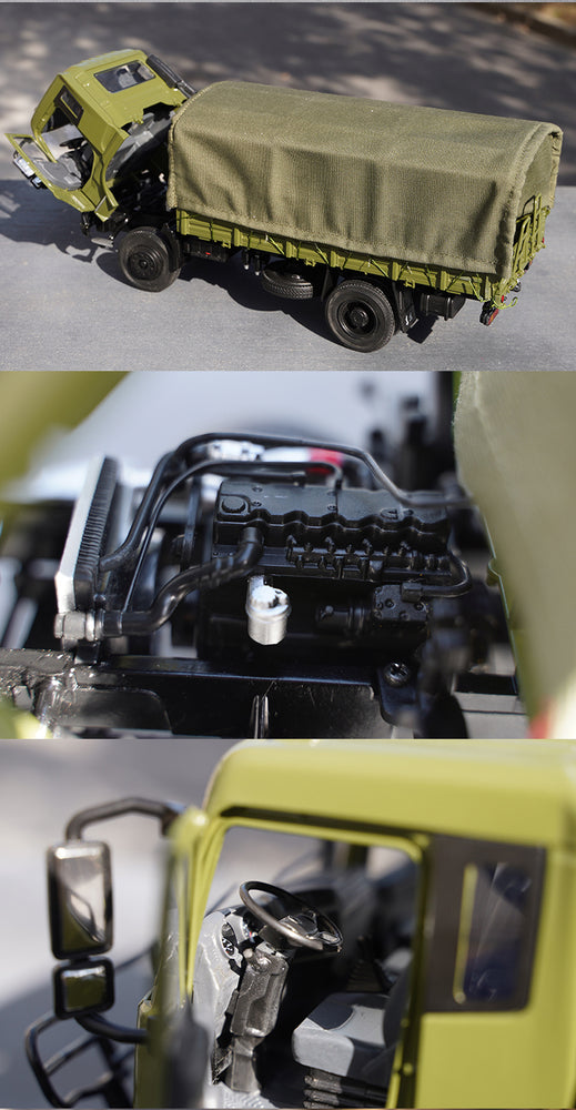 Original factory 1:24 Dongfeng Tianjin diecast military truck vehicle 4*4 model alloy off-road vehicle soldier truck model for gift