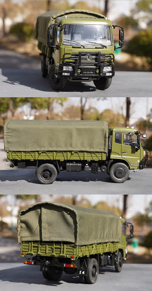 Original factory 1:24 Dongfeng Tianjin diecast military truck vehicle 4*4 model alloy off-road vehicle soldier truck model for gift