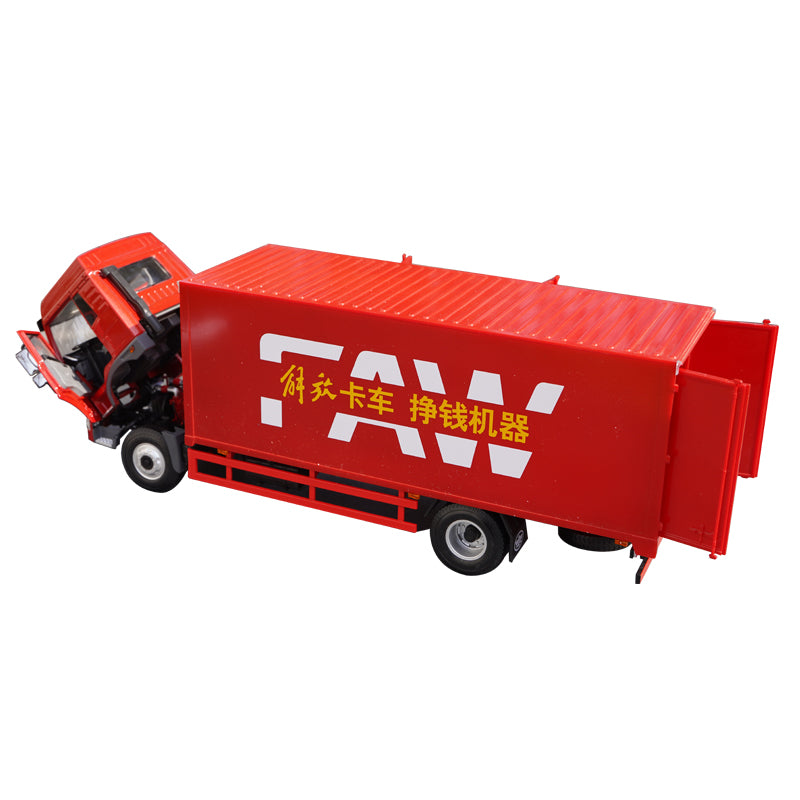 Original factory 1:24 FAW Jiefanglong VH red diecast container truck model zinc alloy Dragon V truck scale model for gift