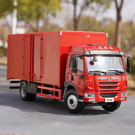 Original factory 1:24 FAW Jiefanglong VH red diecast container truck model zinc alloy Dragon V truck scale model for gift