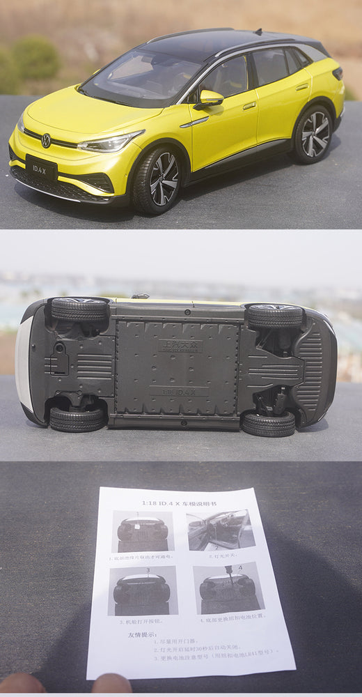 Original Authentic collectible 1:18 SAIC Volkswagen ID.4X SUV ID4X diecast car model with light
