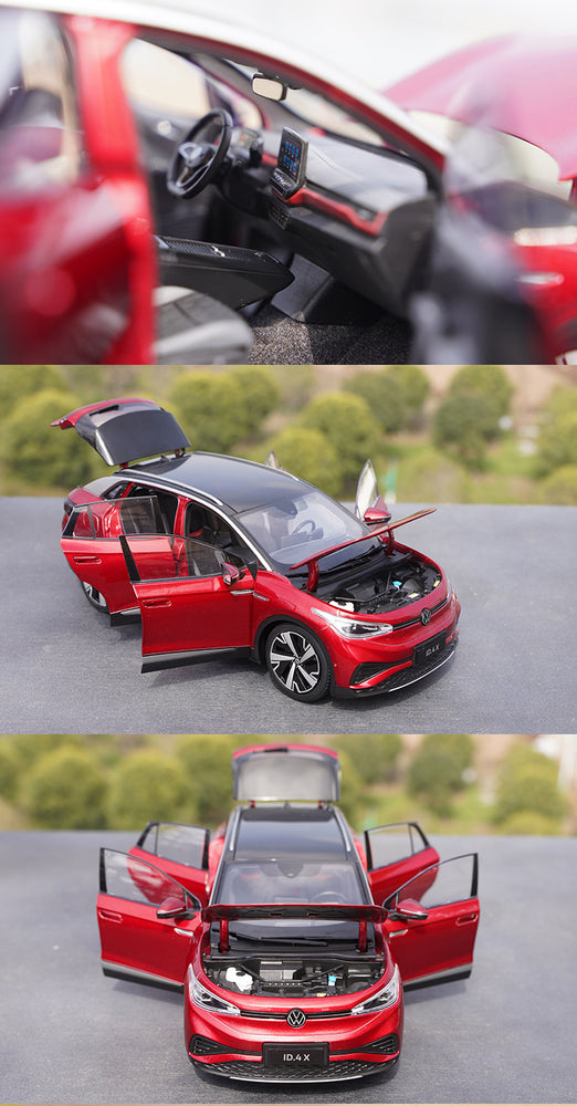 Original Authentic collectible 1:18 SAIC Volkswagen ID.4X SUV ID4X diecast car model with light