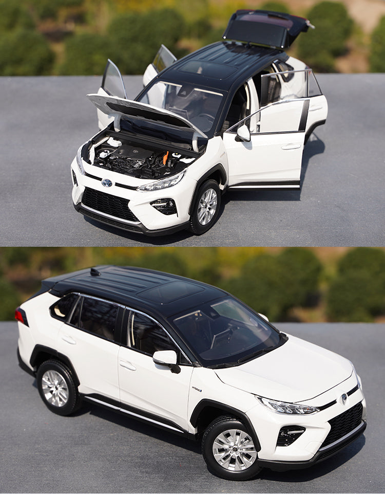 Original factory authentic 1:18 Toyota WILDLANDER 2020 version White/Blue diecast scale car model for birthday gift