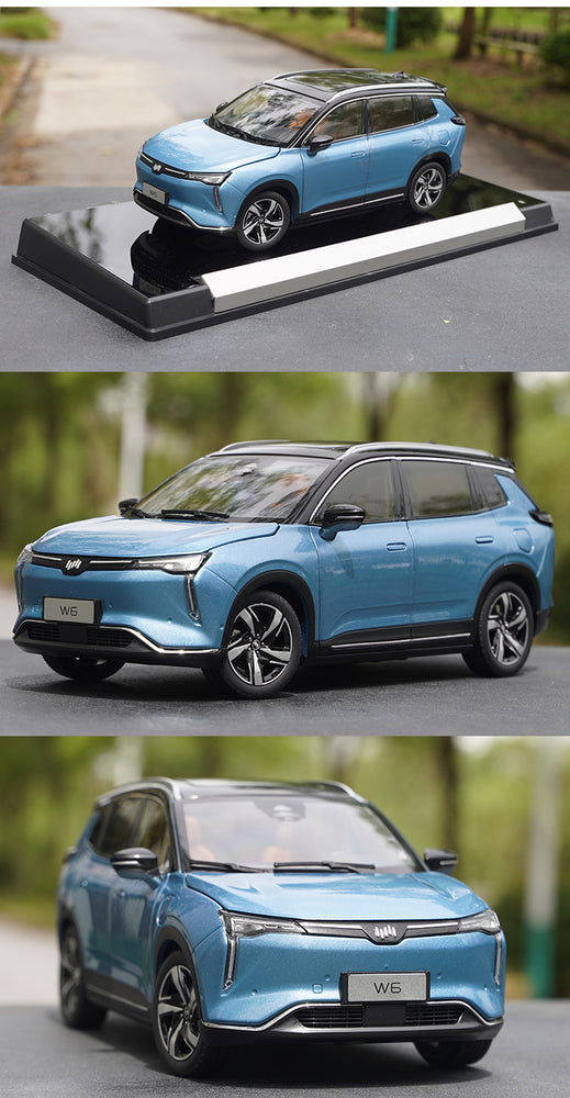 Original factory 1:18 Wima W6 diecast car model new energy electric vehicle alloy simulation car model with free Charging Pile