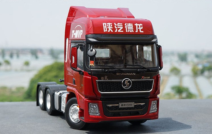 Original factory authentic 1:24 shaanxi SXQC Auto Deron Delong X3000 WP13 diecast alloy heavy truck semi-trailer tractormodels for gift, collection