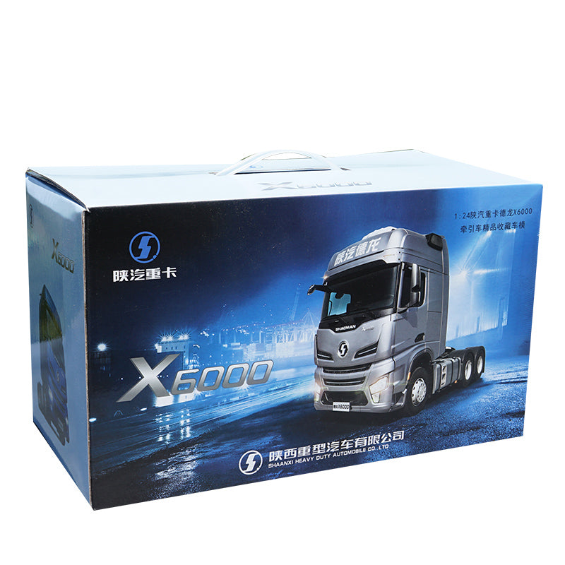 Original factory authentic 1:24 shaanxi SXQC Auto Deron X6000 heavy truck semi-trailer tractor diecast models for gift, collection