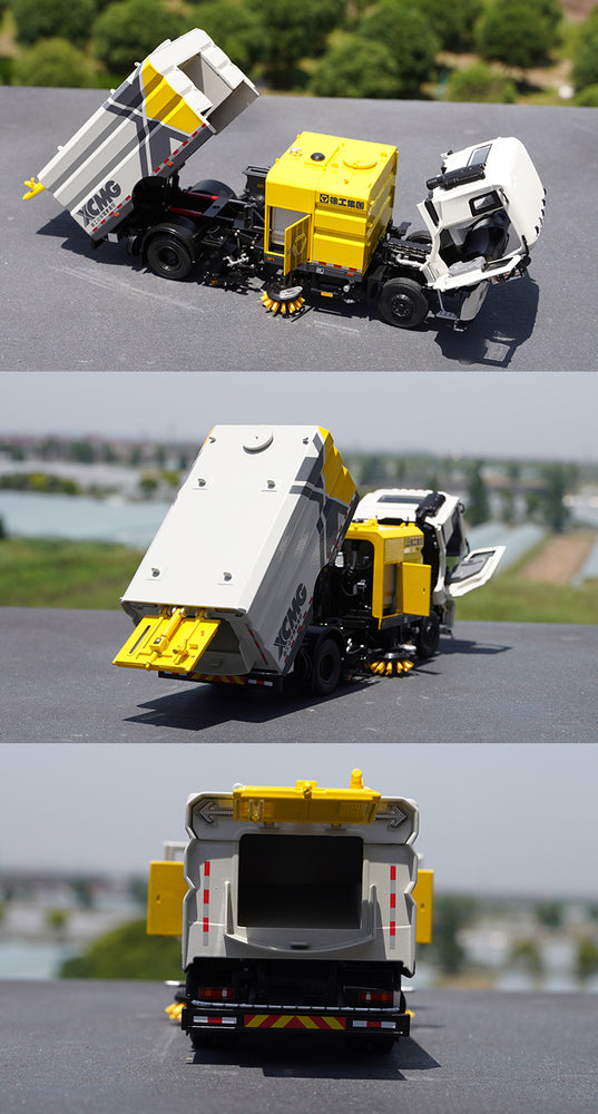 Original factory Dongfeng Tianjin 1:35 Diecast XCMG Cleaning sweeper truck alloy weeper-washer vehicle model for gift