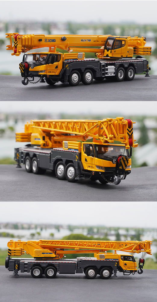 1:50 Xcmg Xct75 75ton Mobile Heavy Crane Metal Truck Model Alloy crane engineering model