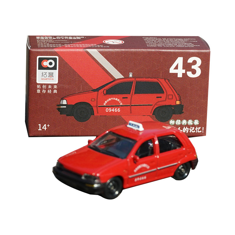Original factory 1:64 Xiali diecast taxi hatchback alloy toy models for toys, collection, ornaments