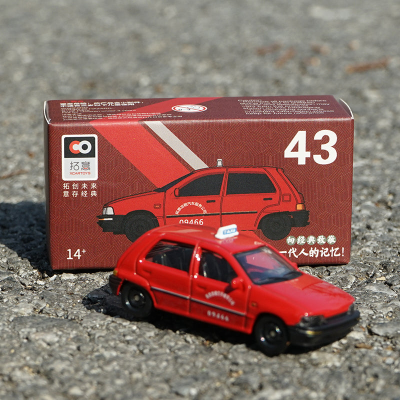 Original factory 1:64 Xiali diecast taxi hatchback alloy toy models for toys, collection, ornaments