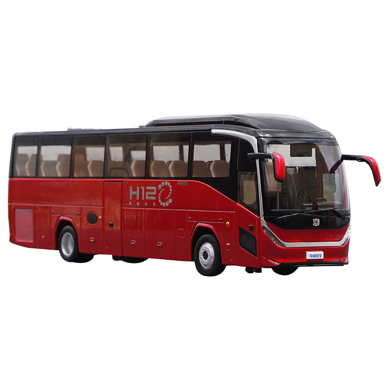 Original factory 1:36 zhongtong super Bus H12 red diecast alloy bus model for gift, collection
