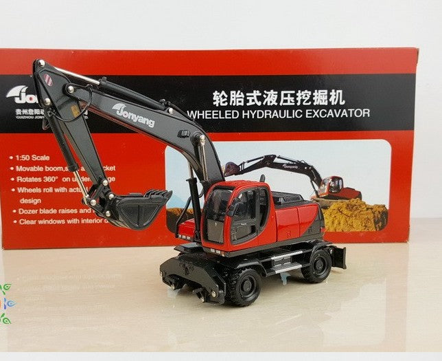 Original factory authentic 1:50 jonyang wheeled hydraulic excavator Construction machinery model for gift, collection