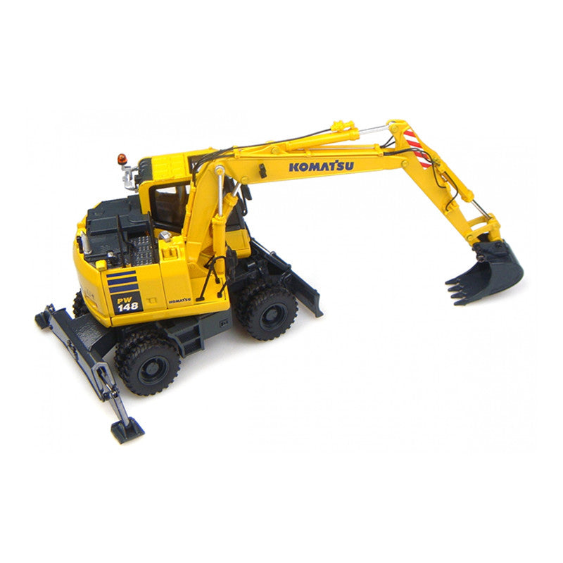 1/50 Zinc alloy UH 8083 Komatsu PW148-10 diecast Wheeled Excavator model with Standard and Ditching Bucket