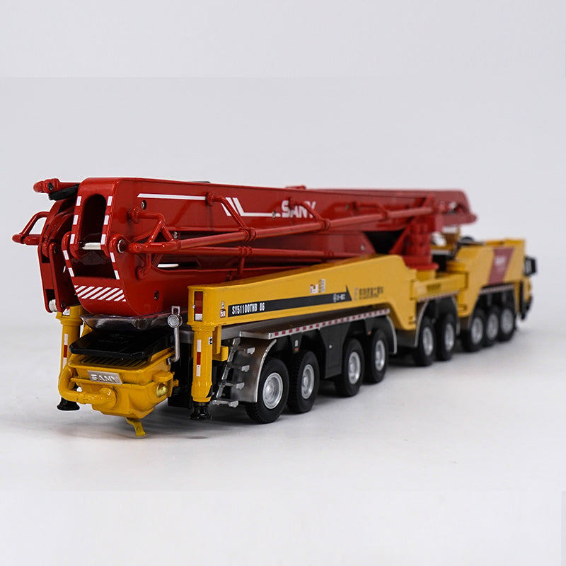 Authentic collectiable 1:50 Sany 86m Diecast Concrete cement pump truck models for gift, display
