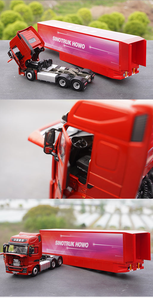 Original factory 1:36 sinotruk HOWO Brand new TH7 diecast container truck model for gift, collection, toy