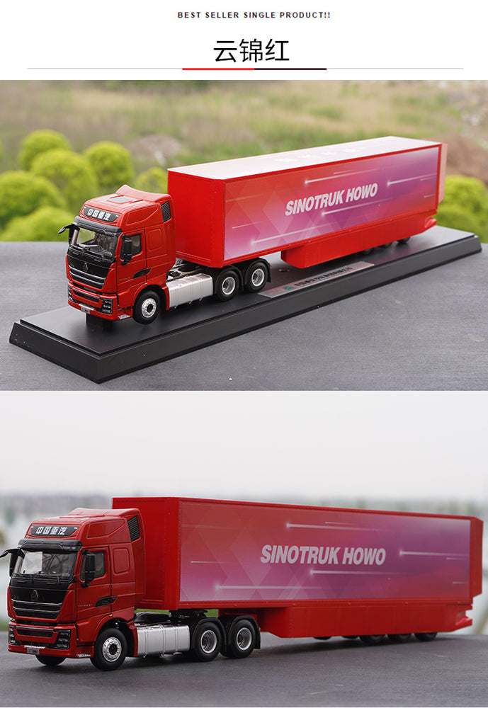 Original factory 1:36 sinotruk HOWO Brand new TH7 diecast container truck model for gift, collection, toy